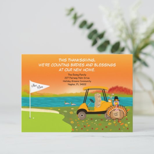 Thanksgivig Golf Cart With Moving Boxes  Ankündigung (Stehend Vorderseite)