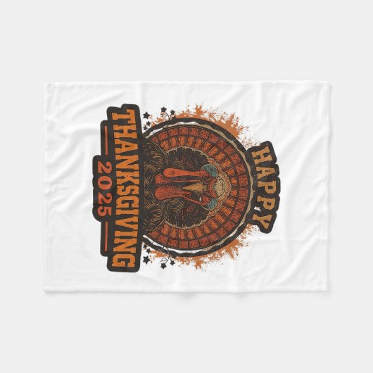 Thanksgiving 2025 Family Matching Funny Retro Turk Fleecedecke (Vorderseite (Horizontal))