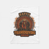 Thanksgiving 2025 Family Matching Funny Retro Turk Fleecedecke (Vorderseite)