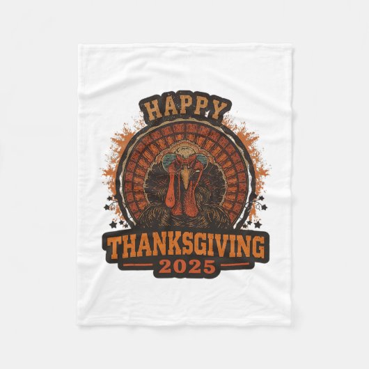 Thanksgiving 2025 Family Matching Funny Retro Turk Fleecedecke (Vorderseite)