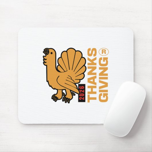Thanksgiving 2026 Design Depicting A Gobbling Turk Mousepad (Mit Mouse)