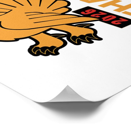 Thanksgiving 2026 Design Depicting A Gobbling Turk Poster (Ecke)