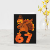 Thanksgiving 67 Meme Six Seven Funny Turkey  Karte (Gelbe Blume)