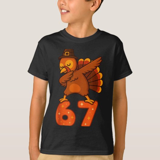 Thanksgiving 67 Meme Six Seven Funny Turkey T-Shirt (Vorderseite)