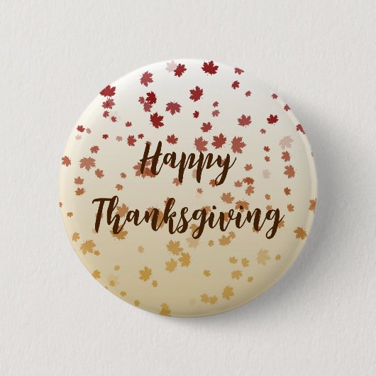 Thanksgiving-Ahornblätter Button (Vorderseite)