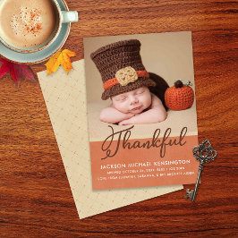 Thanksgiving Autumn Baby Birth Foto Ankündigung
