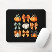 Thanksgiving Autumn Fall Leaves Coquette Bow Pumpk Mousepad (Mit Mouse)
