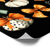 Thanksgiving Autumn Fall Leaves Coquette Bow Pumpk Poster (Ecke)