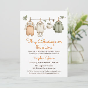 Thanksgiving-Baby-Party für Mädchen Cozy Clothes Einladung