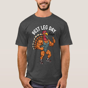 Thanksgiving Beintraining Grundlegendes Dunkles T- T-Shirt