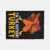 Thanksgiving Birthday Funny Bday Born On Thanksgiv Fleecedecke (Vorderseite (Horizontal))