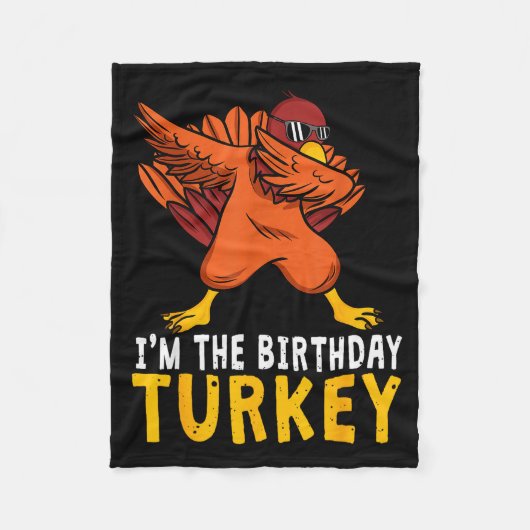 Thanksgiving Birthday Funny Bday Born On Thanksgiv Fleecedecke (Vorderseite)
