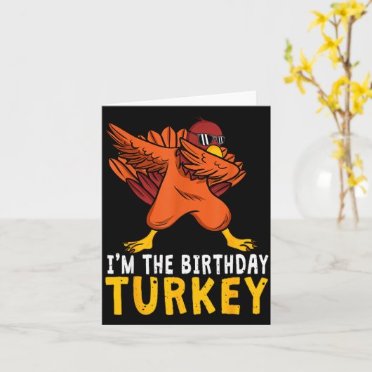 Thanksgiving Birthday Funny Bday Born On Thanksgiv Karte (Gelbe Blume)