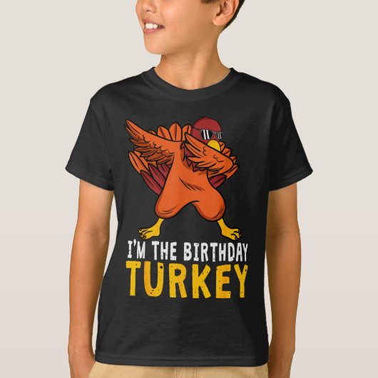Thanksgiving Birthday Funny Bday Born On Thanksgiv T-Shirt (Vorderseite)