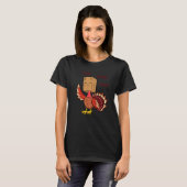 Thanksgiving Cat Fake Cat Meow Thanksgiving Turke T-Shirt (Vorne ganz)