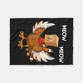 Thanksgiving Cat Funny Fake Cat Meow Thanksgiving  Fleecedecke (Vorderseite (Horizontal))