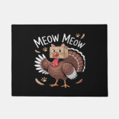 Thanksgiving Cat Funny Fake Cat Meow Thanksgiving Fußmatte (Vorderseite)