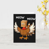 Thanksgiving Cat Funny Fake Cat Meow Thanksgiving Karte (Gelbe Blume)