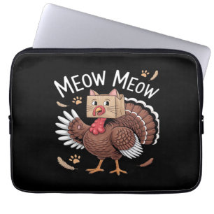 Thanksgiving Cat Funny Fake Cat Meow Thanksgiving Laptopschutzhülle
