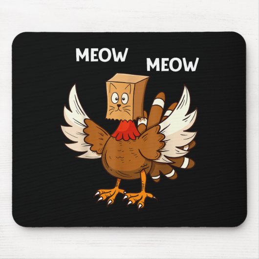 Thanksgiving Cat Funny Fake Cat Meow Thanksgiving  Mousepad (Vorne)