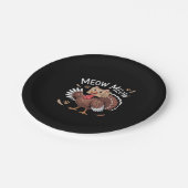 Thanksgiving Cat Funny Fake Cat Meow Thanksgiving Pappteller (Schrägansicht)