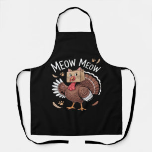 Thanksgiving Cat Funny Fake Cat Meow Thanksgiving Schürze