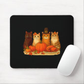 Thanksgiving Cats Dinner Pumpkin Autumn Men Women Mousepad (Mit Mouse)
