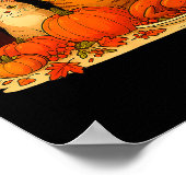 Thanksgiving Cats Dinner Pumpkin Autumn Men Women Poster (Ecke)