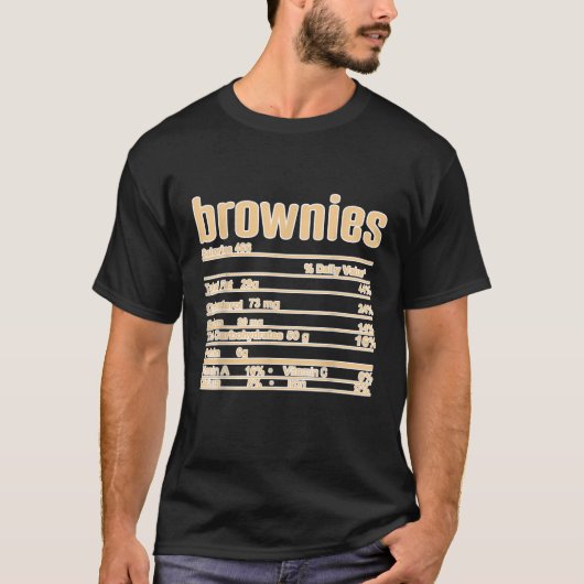 Thanksgiving Christmas Brownies Nutrition Fact T-Shirt (Vorderseite)