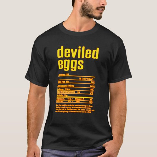 Thanksgiving Christmas Deviled Eggs Nutritional Fa T-Shirt (Vorderseite)