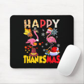 Thanksgiving Christmas Flamingo Happy Thanksmas Xm Mousepad (Mit Mouse)