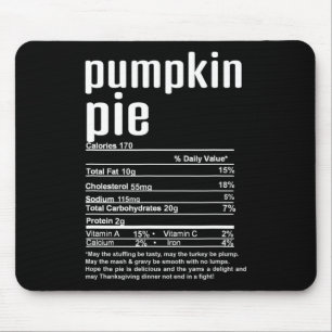 Thanksgiving Christmas Kürbiskuchen Nährwert Fak Mousepad