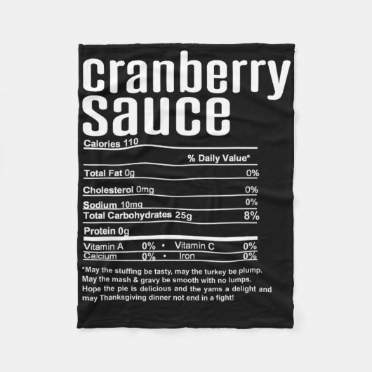Thanksgiving Christmas Preiselbeersauce Nährwertan Fleecedecke (Vorderseite)