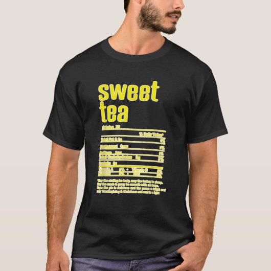 Thanksgiving Christmas Sweet Tea Nutritional Facts T-Shirt (Vorderseite)