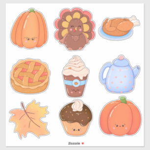 Thanksgiving Clipart Aufkleberbogen Aufkleber