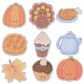 Thanksgiving Clipart Aufkleberbogen Aufkleber (Vorderseite)