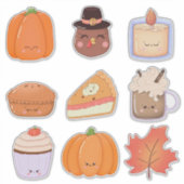 Thanksgiving Clipart Aufkleberbogen Aufkleber (Vorderseite)