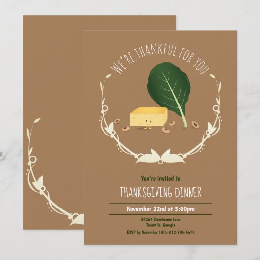 Thanksgiving Cornbread Collard Green Black Eye Pea Einladung (Vorne/Hinten)