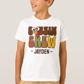 Thanksgiving Cousin Crew Personalized Kids T-Shirt (Vorderseite)