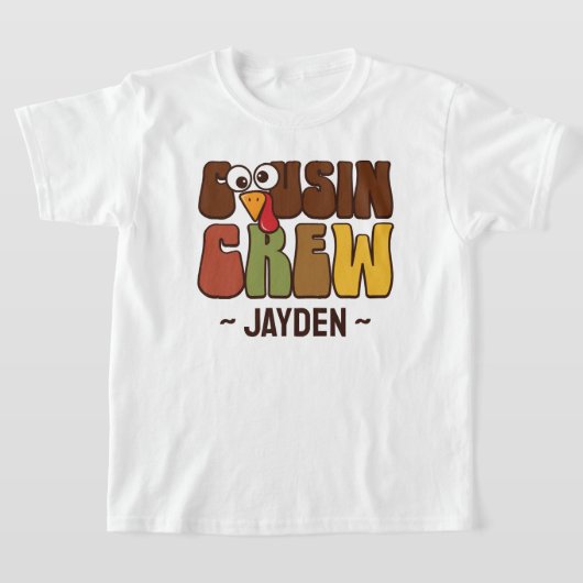 Thanksgiving Cousin Crew Personalized Kids T-Shirt (Ablage )