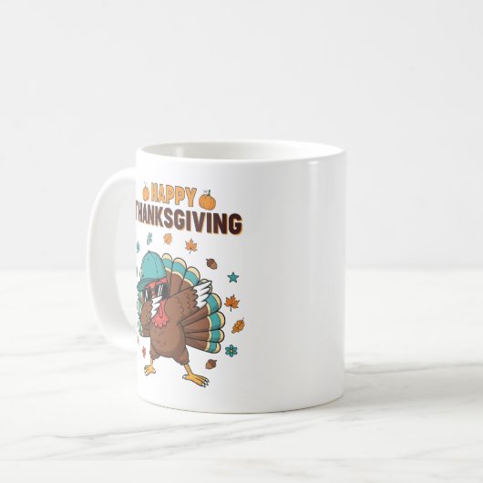 Thanksgiving Dabbing Turkey Kaffeetasse (Vorderseite Links)
