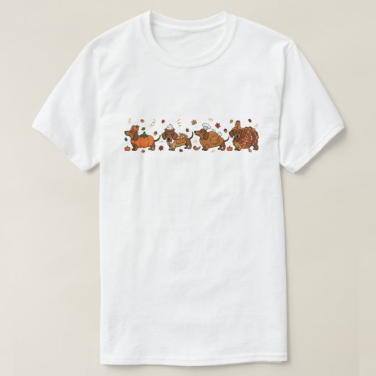 Thanksgiving Dachshund Coquette T-Shirt (Design vorne)