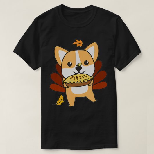 Thanksgiving Day Outfits Turkey Corgi mit Applepi T-Shirt (Design vorne)