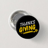 Thanksgiving Day Pin — Klassische Aufnäher Button (Vorne & Hinten)