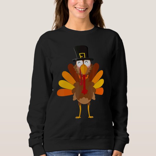 Thanksgiving Day  Turkey Vintage  Boys Girls Sweatshirt (Vorderseite)