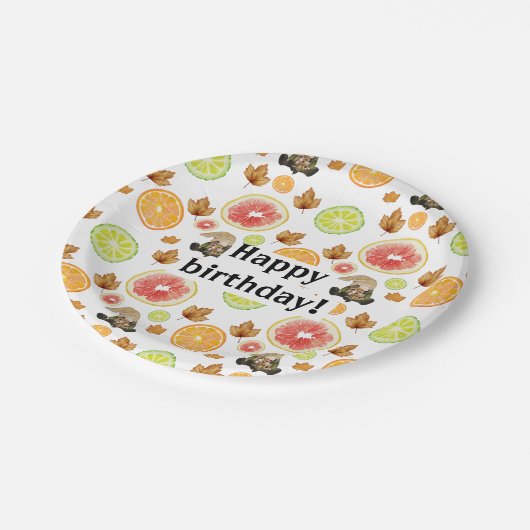 Thanksgiving Decor Fall Farmhouse  Pappteller (Schrägansicht)