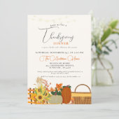 Thanksgiving Dineer fall Pumpkin Turkey party   Einladung (Stehend Vorderseite)
