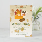 Thanksgiving Dinner Cuisine Pumpkin Pie Hot Choco Einladung (Stehend Vorderseite)