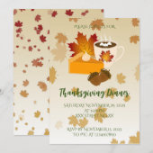 Thanksgiving Dinner Cuisine Pumpkin Pie Hot Choco Einladung (Vorne/Hinten)
