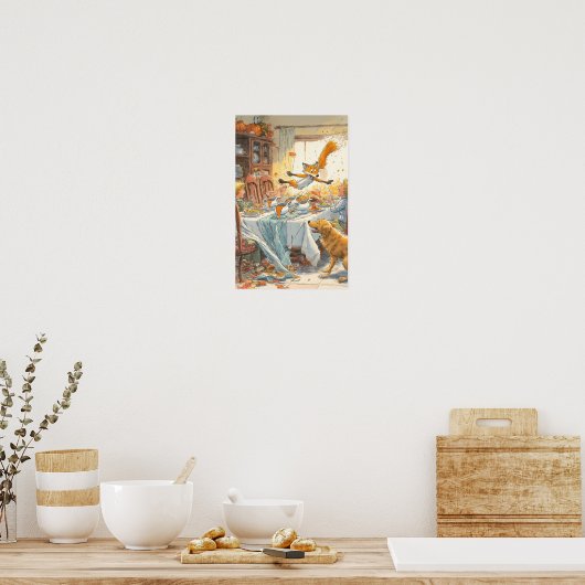 Thanksgiving Dinner Disaster: Flicker's Tablecloth Poster (Küche)